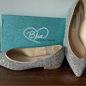 Blue by Betsey Johnson Silver Sparkle Flats